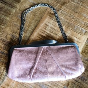 Hobo International Pink Muted Shine Clutch w/strap